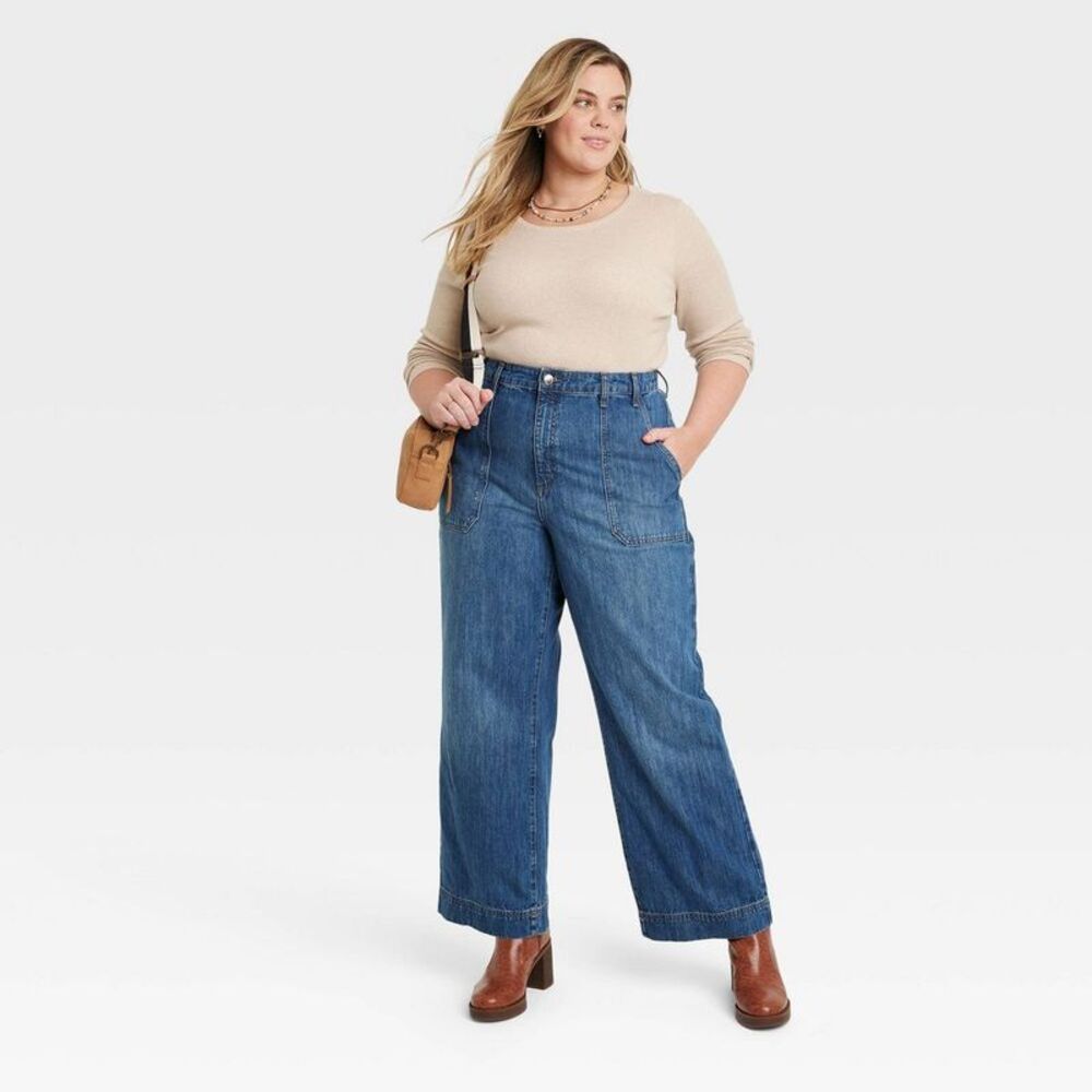 Universal Thread Blue Wide-Leg Jeans - Picture 3 of 3